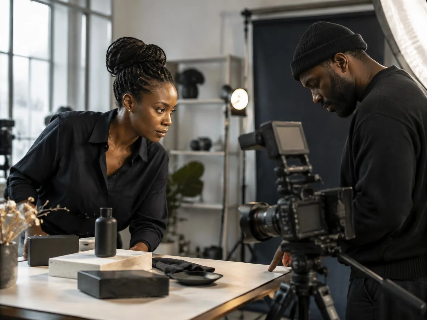 Creative team filming premium short-form brand content