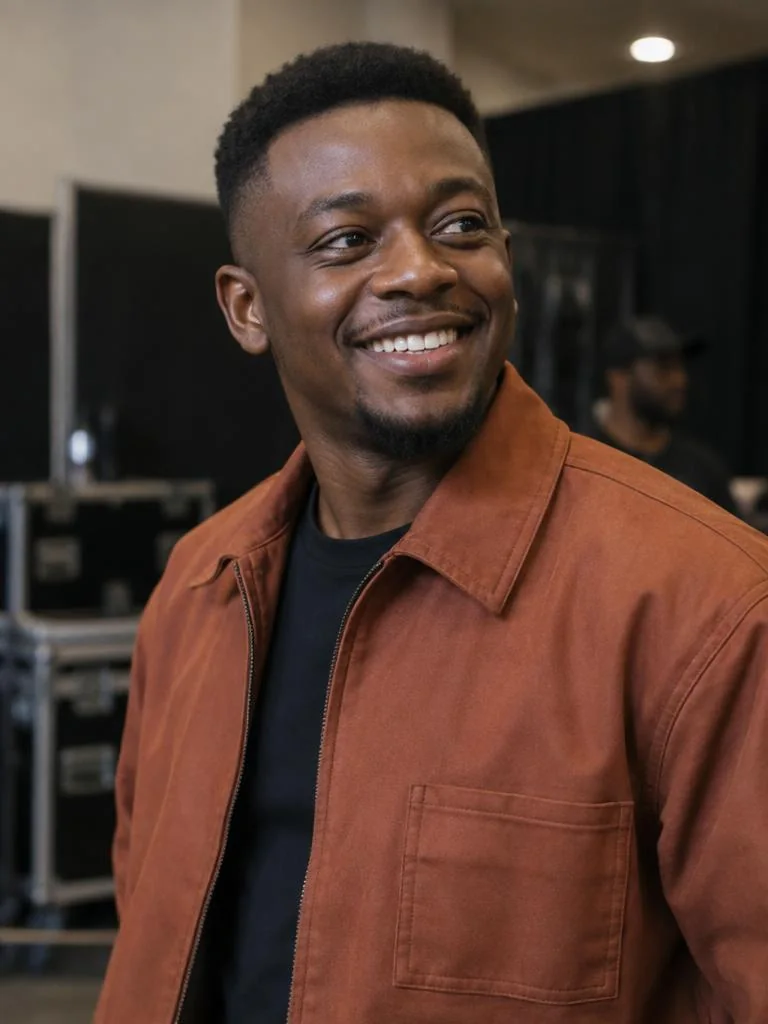 Nigerian comedy and entertainment creator backstage